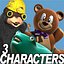 3 pacote de personagens de desenhos animados