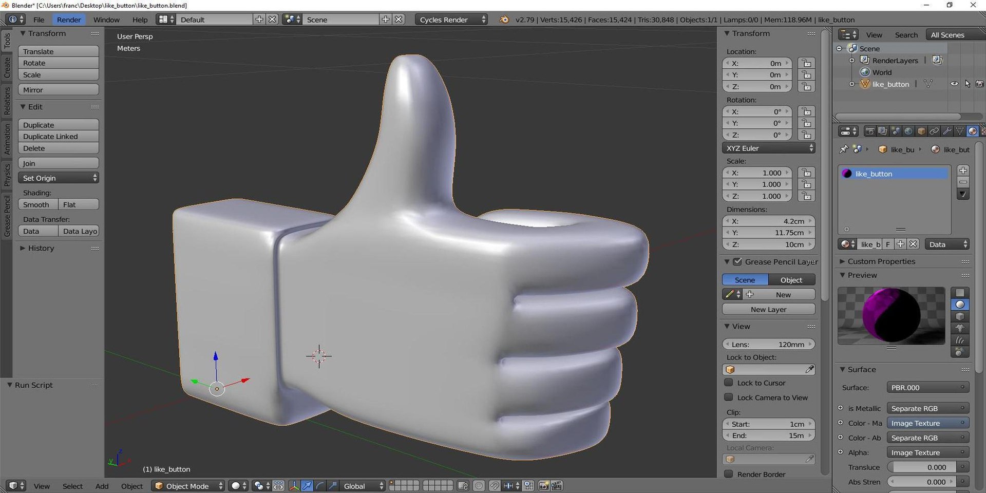 Stylized Button Model - TurboSquid 1645048