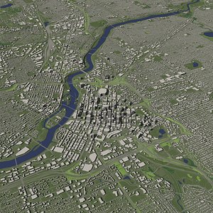 3D Minneapolis USA in 20 km x 20 km - city and urban