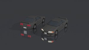 Low poly Nissan Skyline GT-R VIII R32