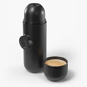 Compact Travel Coffee Machine With Shot Black