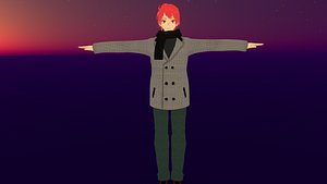 Game Ready Low Poly Anime Character Boy 10