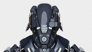 High Poly Sci-Fi Mech Soldier Character 3D Model