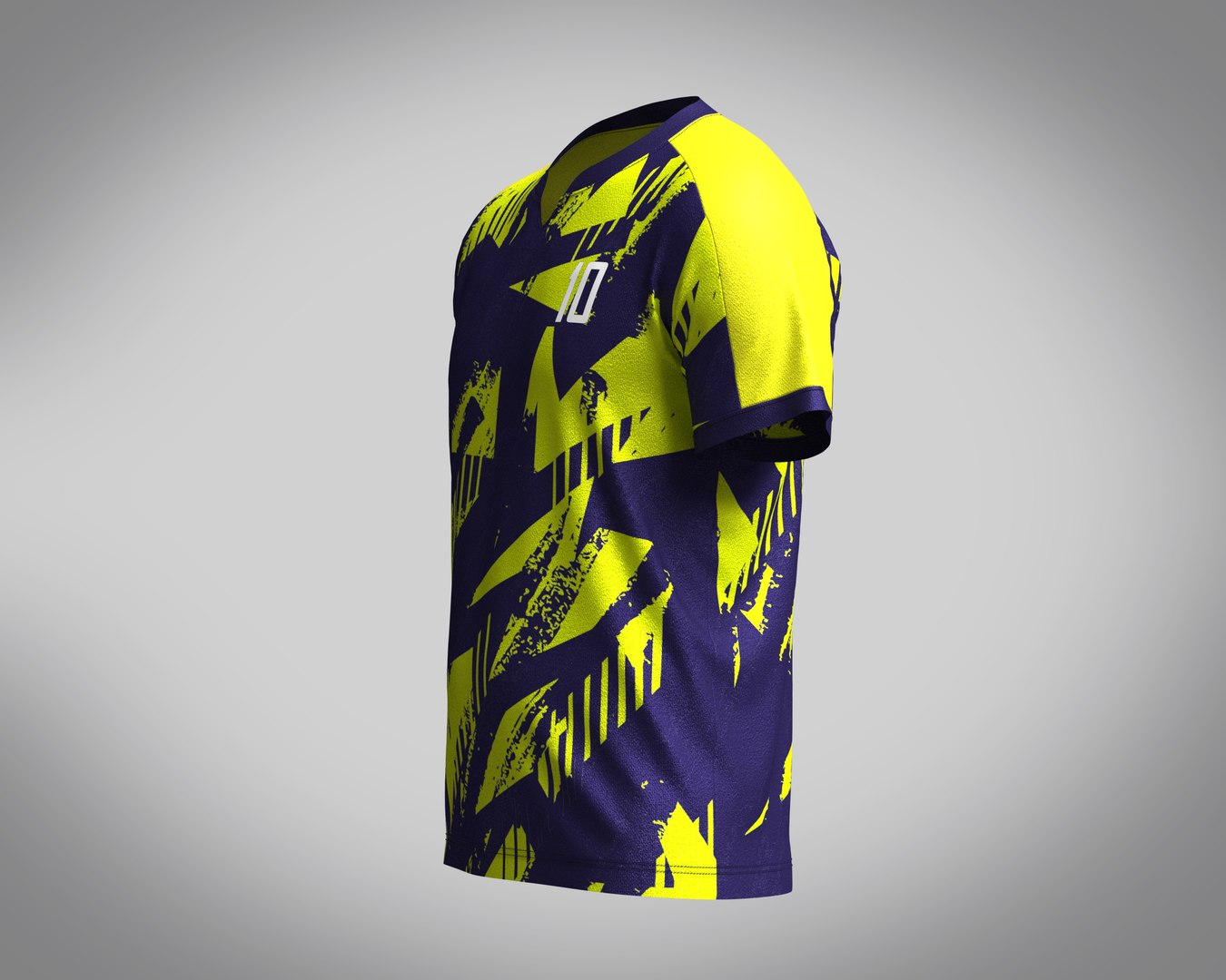 Mens Soccer Blue And Yellow Jersey Player-10 3D Model - TurboSquid 2050601