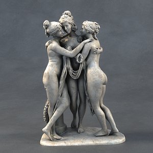 3D Three Graces Ancient Statue
