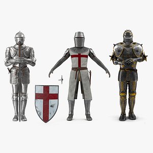 3D medieval knight plates armor
