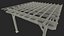 Pérgola de madera pintada de blanco