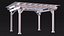 Pérgola de madera pintada de blanco