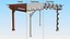 Pérgola de madera pintada de blanco