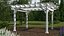 Pérgola de madera pintada de blanco
