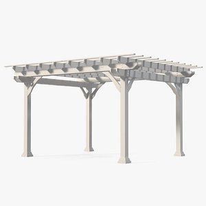 White Painted Wooden Pergola