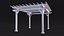 Pérgola de madera pintada de blanco