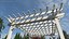 Pérgola de madera pintada de blanco