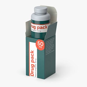 Drug Pack With Bottle PBR 3D model