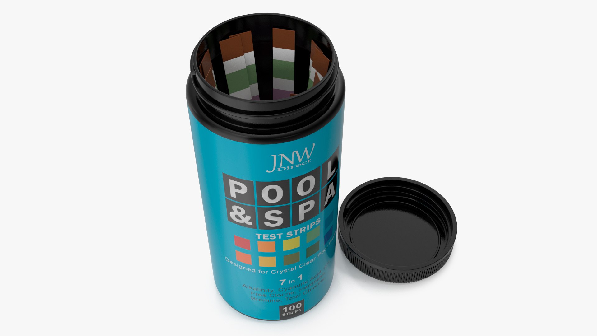 JNV Direct Chlorine Pool Water Tests Jar Opened 3D model preview