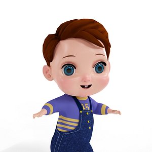 Cartoon Boy Full Rigged and Animated in Blender with Unity