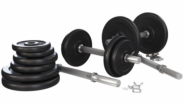 GYM Dumbell Bars Collection 3D model - TurboSquid 1828001