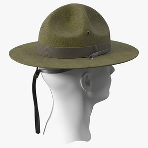 Military Sergeant Cap Green on Mannequin