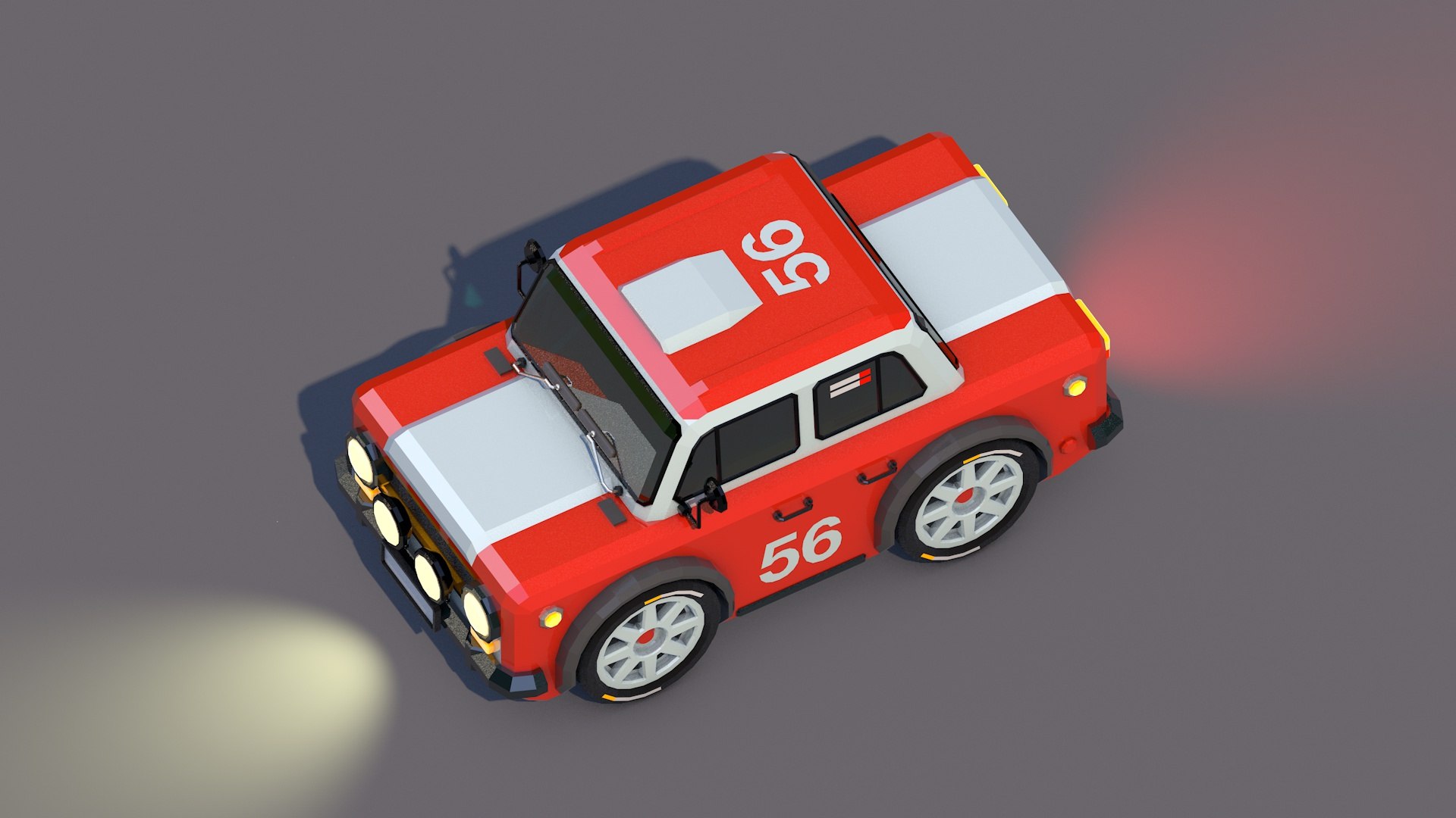 3D Rally Car - Red and White - TurboSquid 2135520