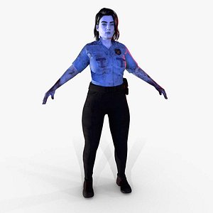 Game Ready Zombie Police 02 3D model