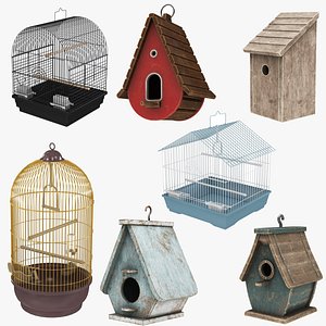 Bird House and Cage Collection 7 in 1 3D