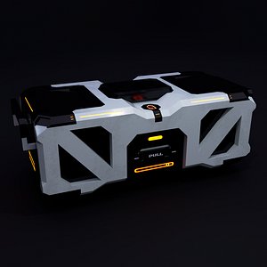 3D Sci Fi Cargo Crate  Game Ready PBR Model FBX OBJ GLB