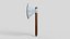 One Sided Medieval Battle Axe Low Poly