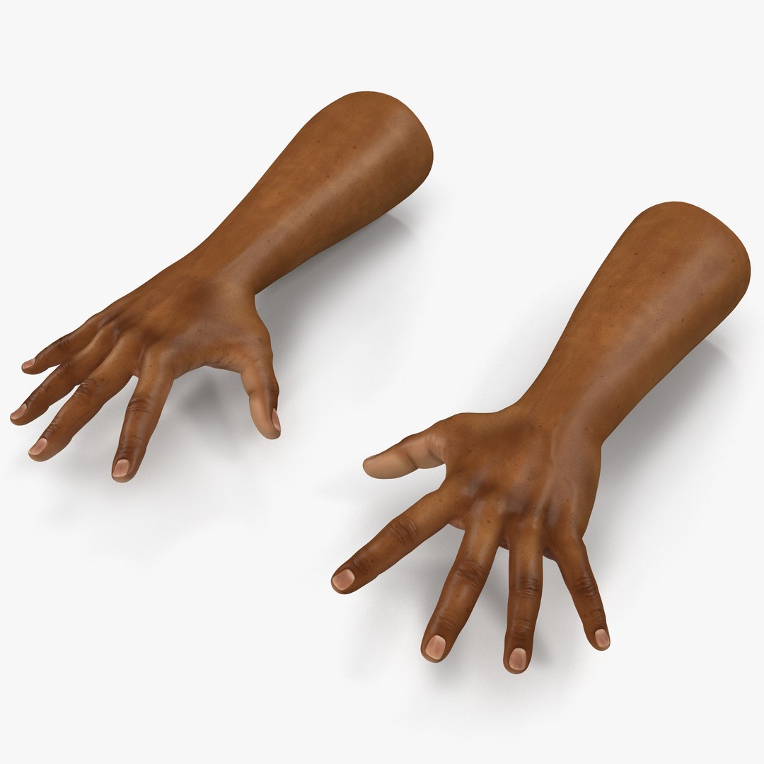 African Man Hands 3 Pose 4 3D model preview