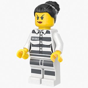 Lego Minifig Female Prisoner 3D model
