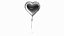 Ballon en aluminium en forme de coeur argent