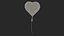 Ballon en aluminium en forme de coeur argent