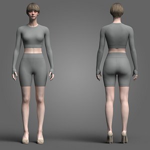 3D Womens Long-Sleeve Jersey with Shorts