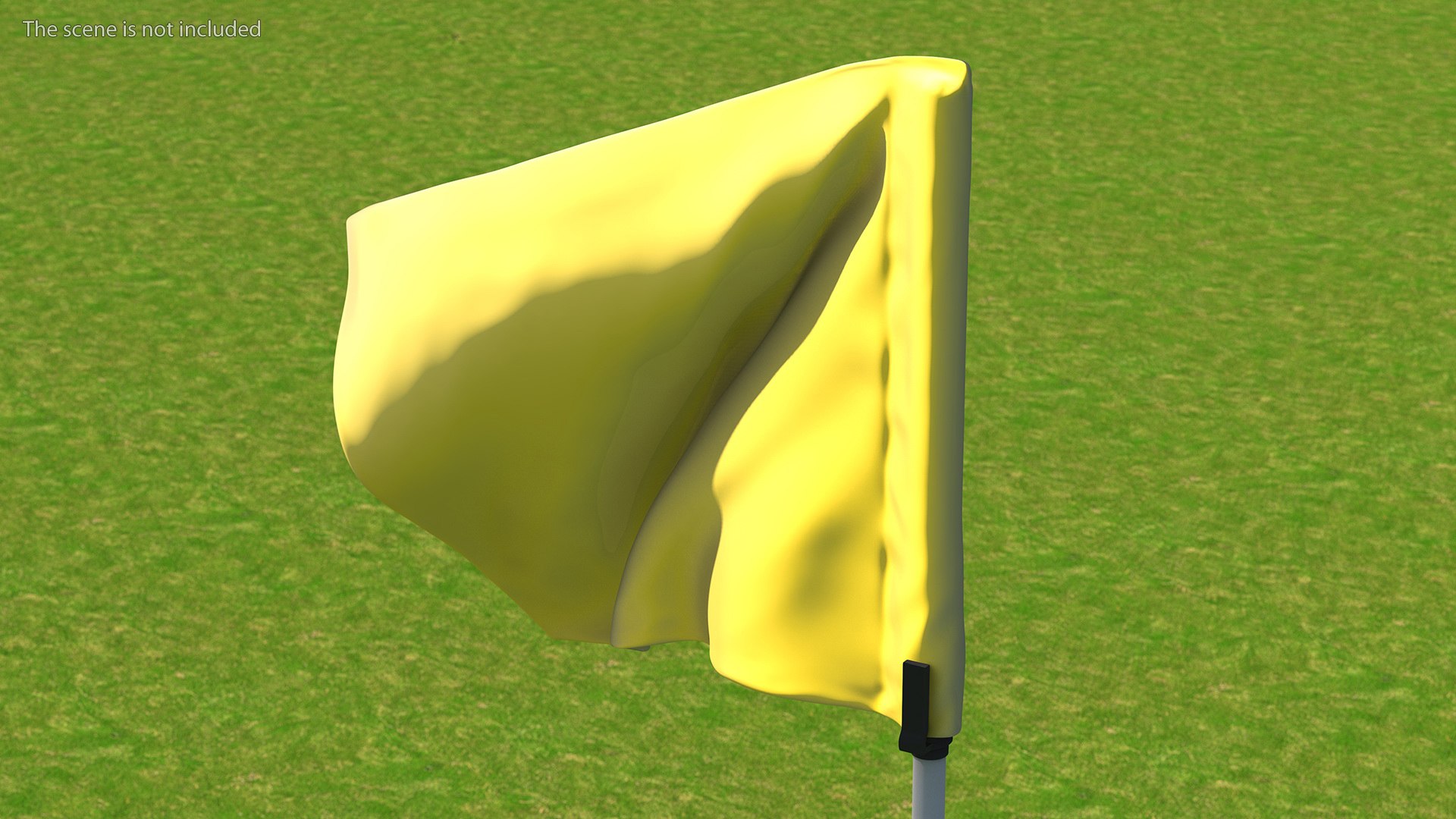 3D Standard Yellow Nylon Golf Flag - TurboSquid 2134620