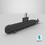 3D Jang Bogo-Class Military Submarine Vessel model
