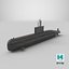 3D Jang Bogo-Class Military Submarine Vessel model