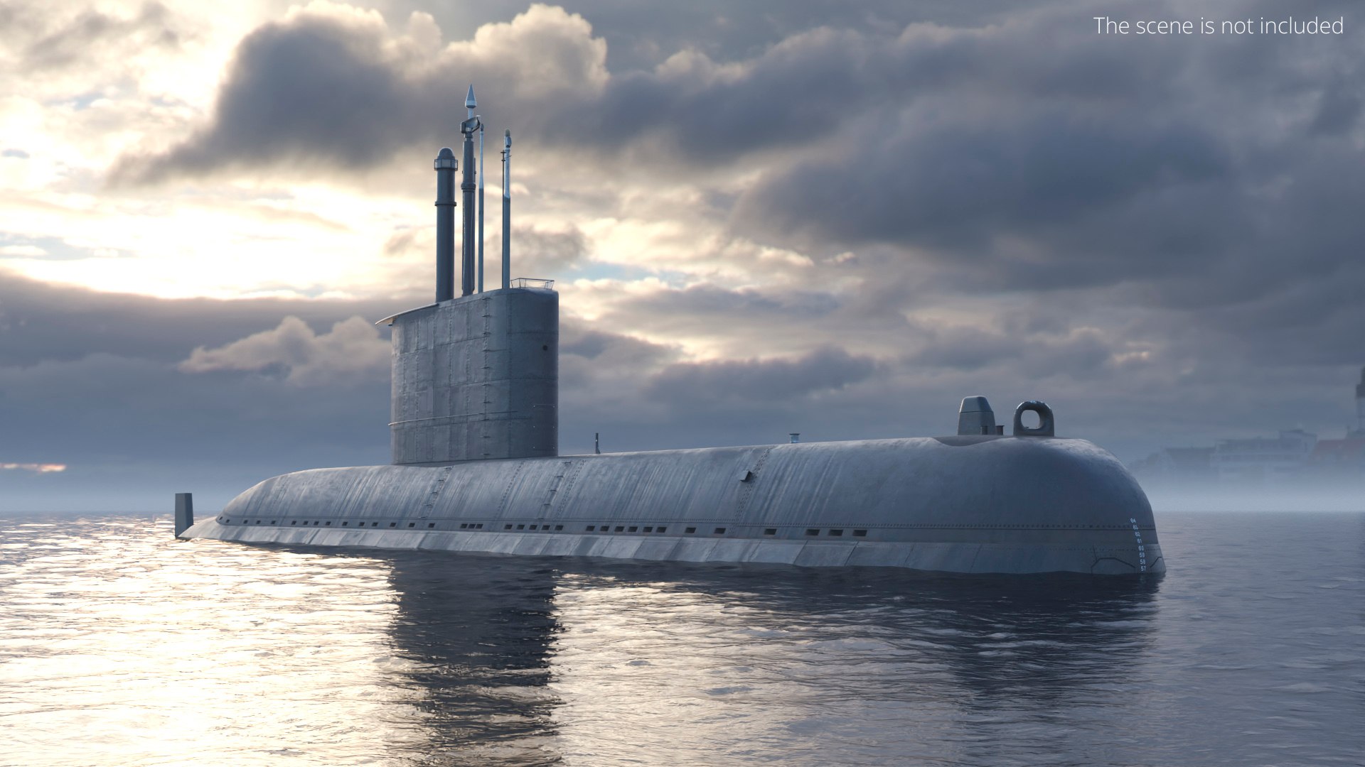 Military submarine 3D models collection for games VFX simulation and naval visualization