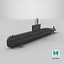 3D Jang Bogo-Class Military Submarine Vessel model