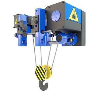 3D Industrial electric crane hoist