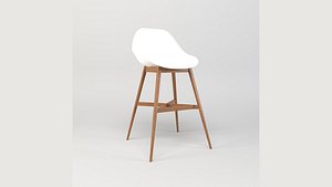 Bar stool with wooden foot and footrest