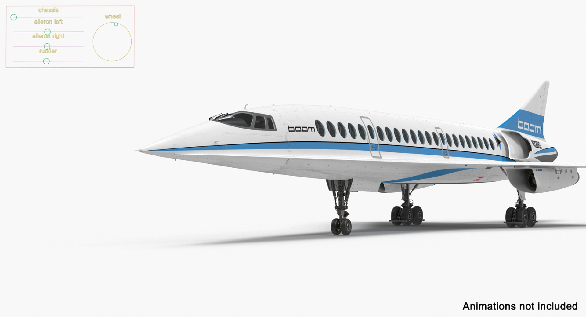 Boom Supersonic Jet Rigged 3D Model - TurboSquid 1214039