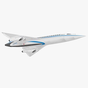 boom supersonic jet rigged 3D model