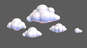 3D model Clouds cartoon V01