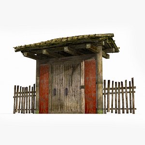 The ancient rural gate of Asia model
