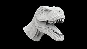3D T-Rex Bust Roar 3D Print Model