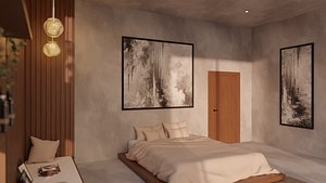 3D Bed Room 02 - Baked