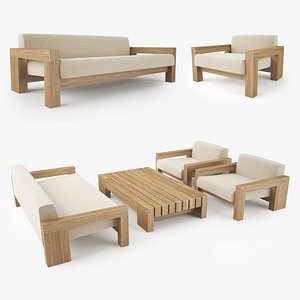 3D restoration hardware bardenas sofa