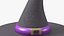 Sombrero de bruja torcido con banda morada y hebilla dorada - Accesorio de Halloween