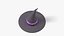 Sombrero de bruja torcido con banda morada y hebilla dorada - Accesorio de Halloween