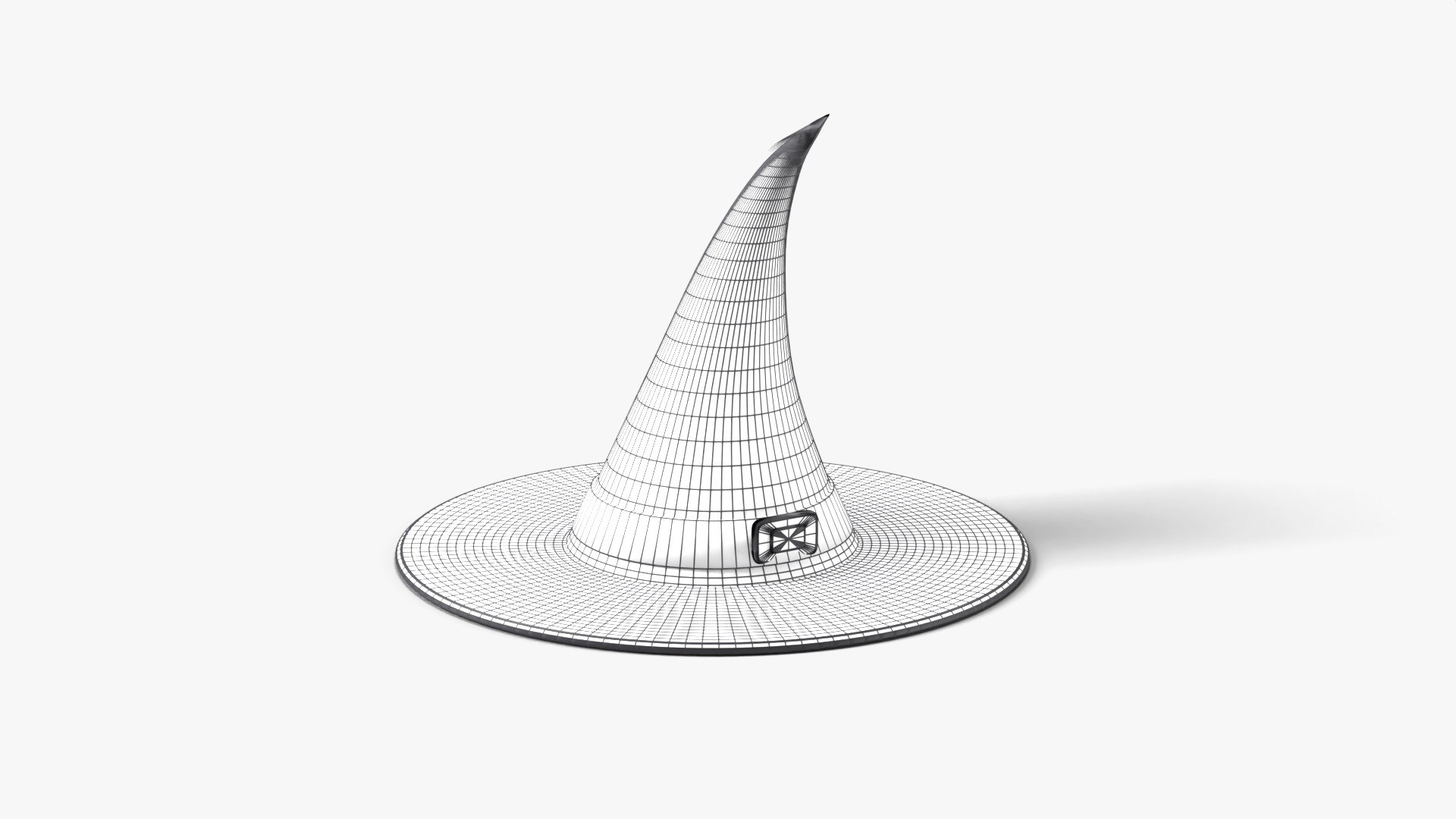 Crooked Witch Hat with Purple Band and Gold Buckle - Halloween Prop 3D model https://p.turbosquid.com/ts-thumb/82/yAeZ4p/KW/wire/jpg/1792284811/1920x1080/fit_q87/aa8b21d26ae6f7e7307a7f9569655321134db6d8/wire.jpg