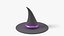 Sombrero de bruja torcido con banda morada y hebilla dorada - Accesorio de Halloween